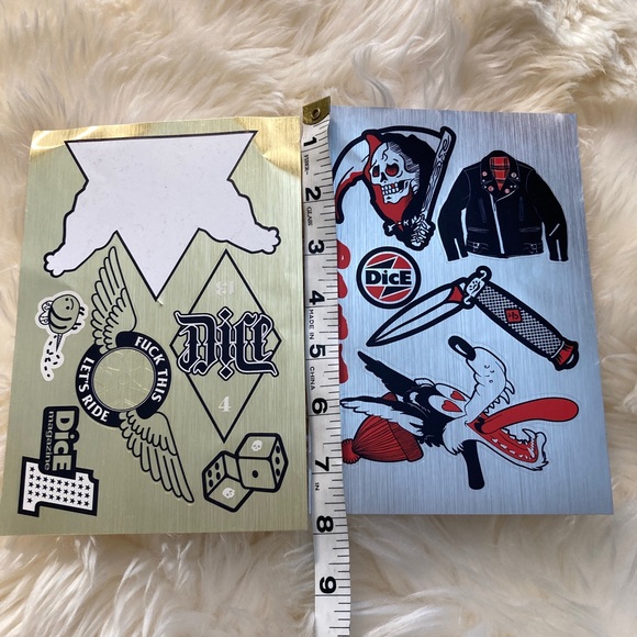 Dice Motorcycle Magazine Metallic Stickers Let’s Ride - Picture 4 of 4